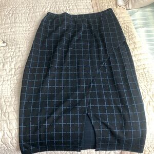 Bobeau Plaid Pencil skirt Size Large NWT